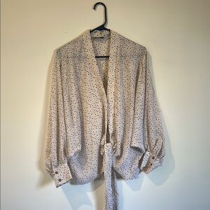 Star Polka Dot White/ Grey Blouse